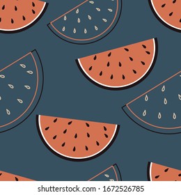 Seamless pattern red summer fruits for fabric print