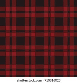 Seamless pattern of red tartan. Vector illustration.