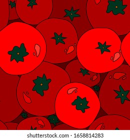patrón impecable con tomates rojos. Diseño abstracto moderno para papel, tapicería, tejidos y decoración interior