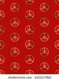 Seamless pattern of red tomatoes, tomato slices on a  background