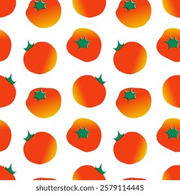 Seamless pattern with red tomatoes. Vegetables isolated. Repeating print