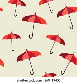 Seamless pattern with red umbrellas 