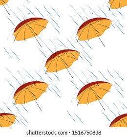 Seamless pattern with red umbrella(texture 5).
