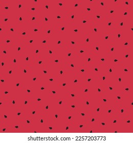 Seamless pattern of red watermelon seeds elements. Minimalist style fruit themed poster, for media promotion, background, cover, decoration, banner, flyer design, print on food or drink packaging.