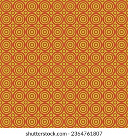 Seamless pattern with red and yellow circles. Vector illustration.