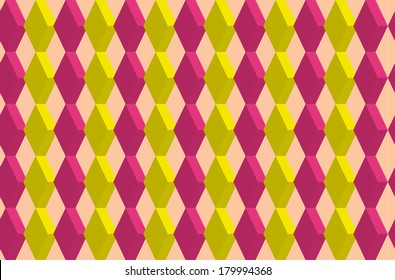A Seamless pattern of red and yellow diamond shapes