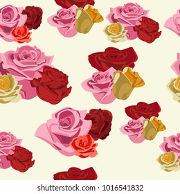 
seamless pattern of red and yellow roses