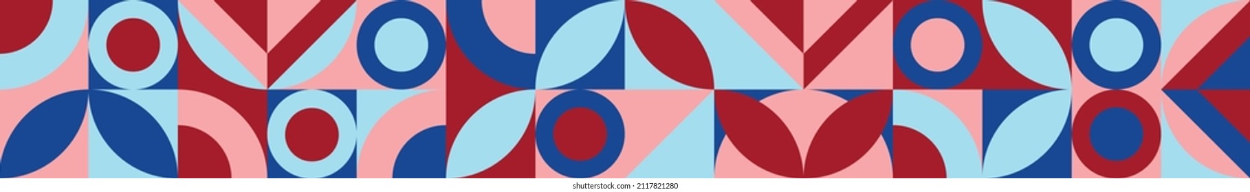 A seamless pattern with red-blue color and comes out with landscape shape.