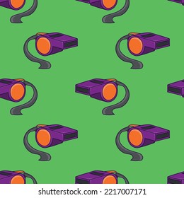 Seamless pattern with referee whistle doodle vector