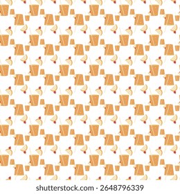 Seamless Pattern of Refreshing Orange Drinks with Lemon Garnish Illustrations