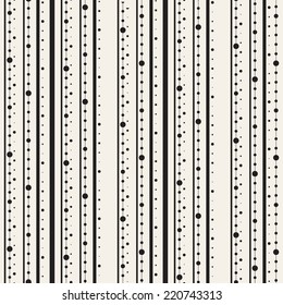 Seamless pattern. Regular striped texture. Stripes from dots and lines