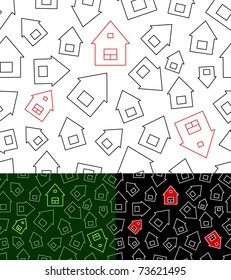 seamless pattern with regular and unique houses