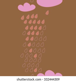 Seamless pattern  of rein motif,  spots, hole, rain,clouds, drops. Hand drawn.