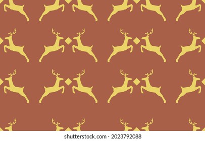 seamless pattern with reindeer with antlers.