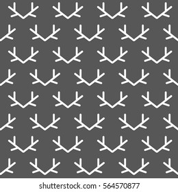 Seamless pattern with reindeer antlers