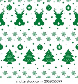 Seamless pattern reindeer silhouettes vector illustration