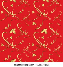 Seamless pattern with reindeers - vector illustration