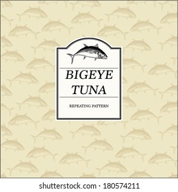 Seamless Pattern With Removable Label - Bigeye Tuna