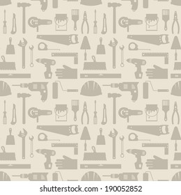 Seamless pattern with repair working tools icons.