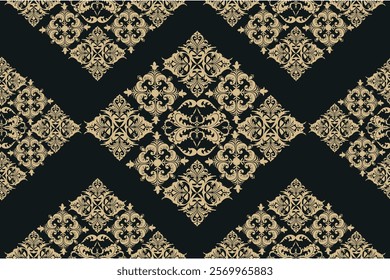 Seamless pattern, repeat pattern, golden and black color, design for fabric, textiles, paper, curtain, rug, all kind of printing work