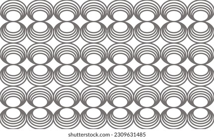 seamless pattern with repeat gray circles on white background, replete image design for fabric printing