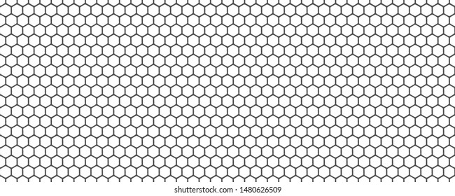 Seamless Pattern With Repeat Hexagon Grid Cells On White Background.