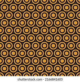 Seamless pattern repeat round shapes black yellow circle dot stylish texture. Big Polka Dot pattern. Polka dot fabric, Retro vector background or pattern.