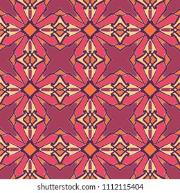 Seamless pattern repeat vector ramadan background. Islamic abstract geometric texture design. Arabic trendy surface fabric.