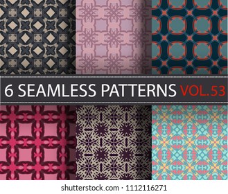 Seamless pattern repeat vector ramadan background. Islamic abstract geometric texture design. Arabic trendy surface fabric.