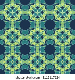 Seamless pattern repeat vector ramadan background. Islamic abstract geometric texture design. Arabic trendy surface fabric.