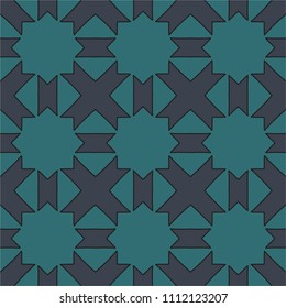 Seamless pattern repeat vector ramadan background. Islamic abstract geometric texture design. Arabic trendy surface fabric.