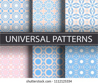 Seamless pattern repeat vector ramadan background. Islamic abstract geometric texture design. Arabic trendy surface fabric set.