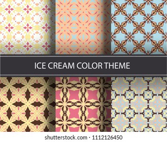 Seamless pattern repeat vector ramadan background. Islamic abstract geometric texture design. Arabic trendy surface fabric.