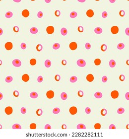 Seamless pattern, repeatable background. Funny rounded shapes
