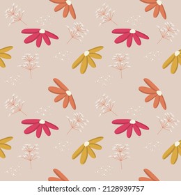 Patrón sin soldadura Textura repetible Primavera de verano Hermosa naturaleza de flores coloridas