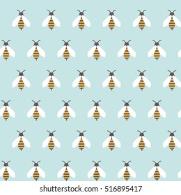 seamless pattern with repeated bees ornament