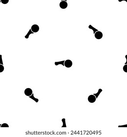 Seamless pattern of repeated black angle grinder symbols. Elements are evenly spaced and some are rotated. Vector illustration on white background