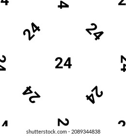 Seamless pattern of repeated black around the clock symbols. Elements are evenly spaced and some are rotated. Vector illustration on white background