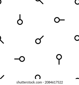 Seamless pattern of repeated black astrological connection symbols. Elements are evenly spaced and some are rotated. Vector illustration on white background