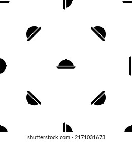 Patrón sin foco de los repetidos símbolos de color negro. Los elementos están separados por igual y algunos rotan. Ilustración del vector sobre fondo blanco