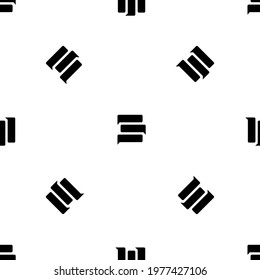 Seamless pattern of repeated black discussion symbols. Elements are evenly spaced and some are rotated. Vector illustration on white background