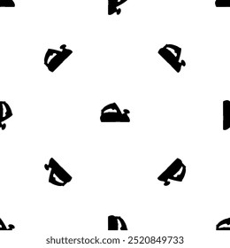 Seamless pattern of repeated black electric plane symbols. Elements are evenly spaced and some are rotated. Vector illustration on white background