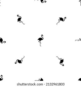 Patrón sin fisuras de los repetidos símbolos flamencos negros. Los elementos están separados por igual y algunos rotan. Ilustración del vector sobre fondo blanco
