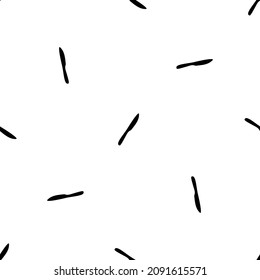 Seamless pattern of repeated black kitchen knife symbols. Elements are evenly spaced and some are rotated. Vector illustration on white background