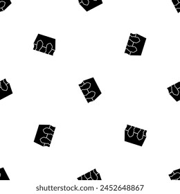 Seamless pattern of repeated black magic book symbols. Elements are evenly spaced and some are rotated. Vector illustration on white background