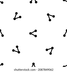 Seamless pattern of repeated black share symbols. Elements are evenly spaced and some are rotated. Vector illustration on white background