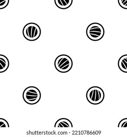 Patrón sin foco de símbolos repetidos de sushi negro. Los elementos están separados por igual y algunos rotan. Ilustración del vector sobre fondo blanco