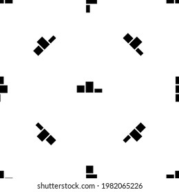 Nahtlose Muster der wiederholten schwarzen Gewinner Podiumsymbole. Die Elemente sind gleichmäßig verteilt und einige werden gedreht. Vektorgrafik auf weißem Hintergrund