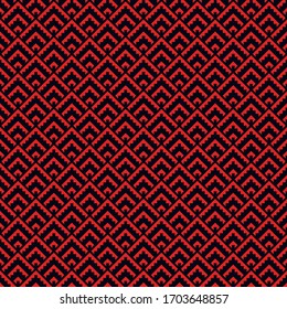 Seamless pattern. Repeated figures wallpaper. Simple shapes image. Folk motif. Ethnic ornament. Tribal background. Textile print, web design, abstract backdrop, artwork illustration. Vector art