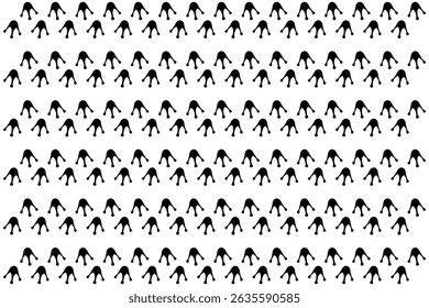 Seamless Pattern of Repeated Frog Footprints.